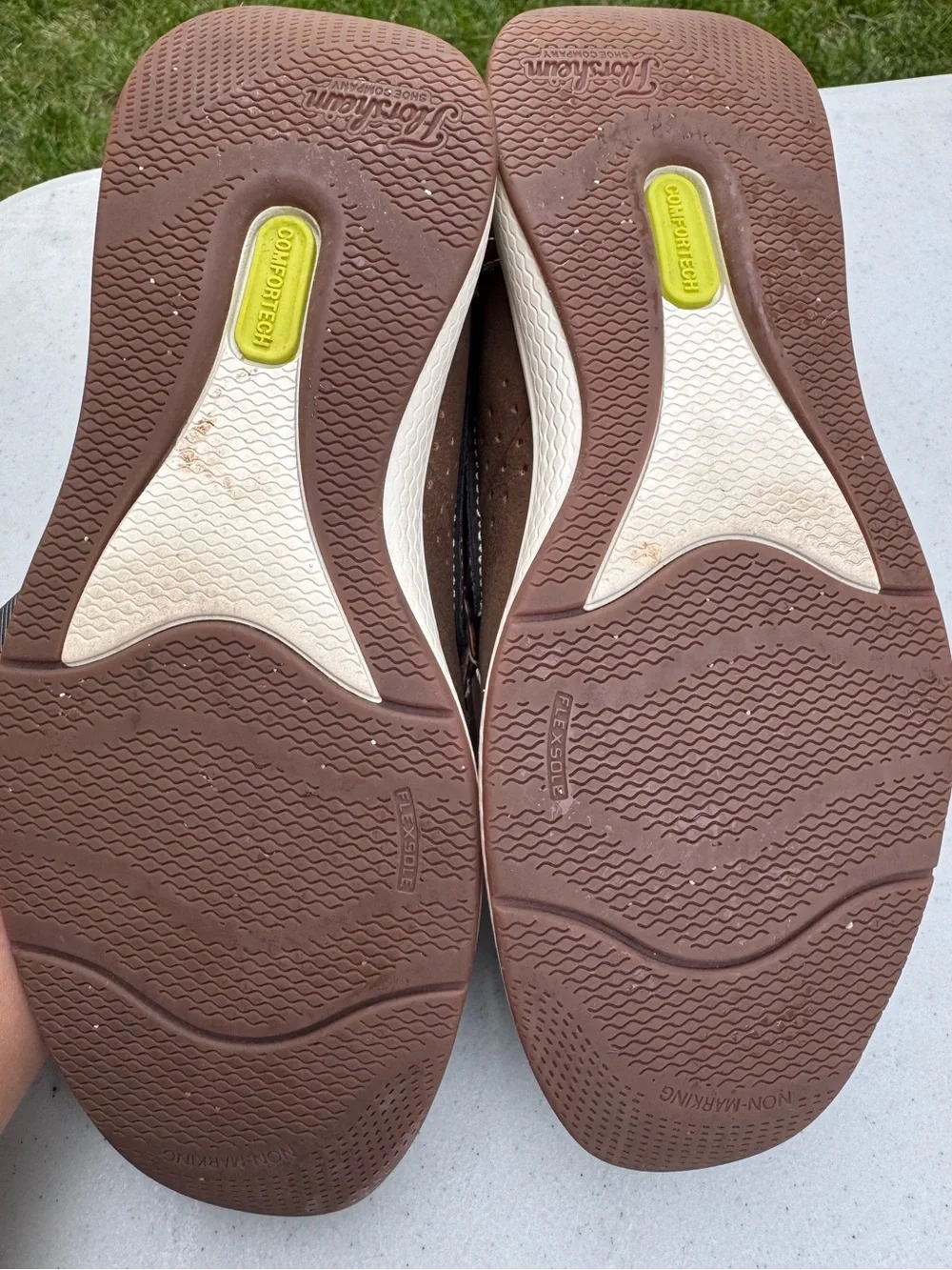 Florsheim Brown Suede Slip-On Loafers with Lime-Green Insole